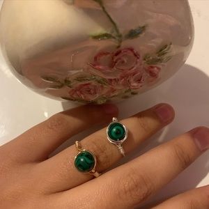 Malachite Bead Rings 🖤